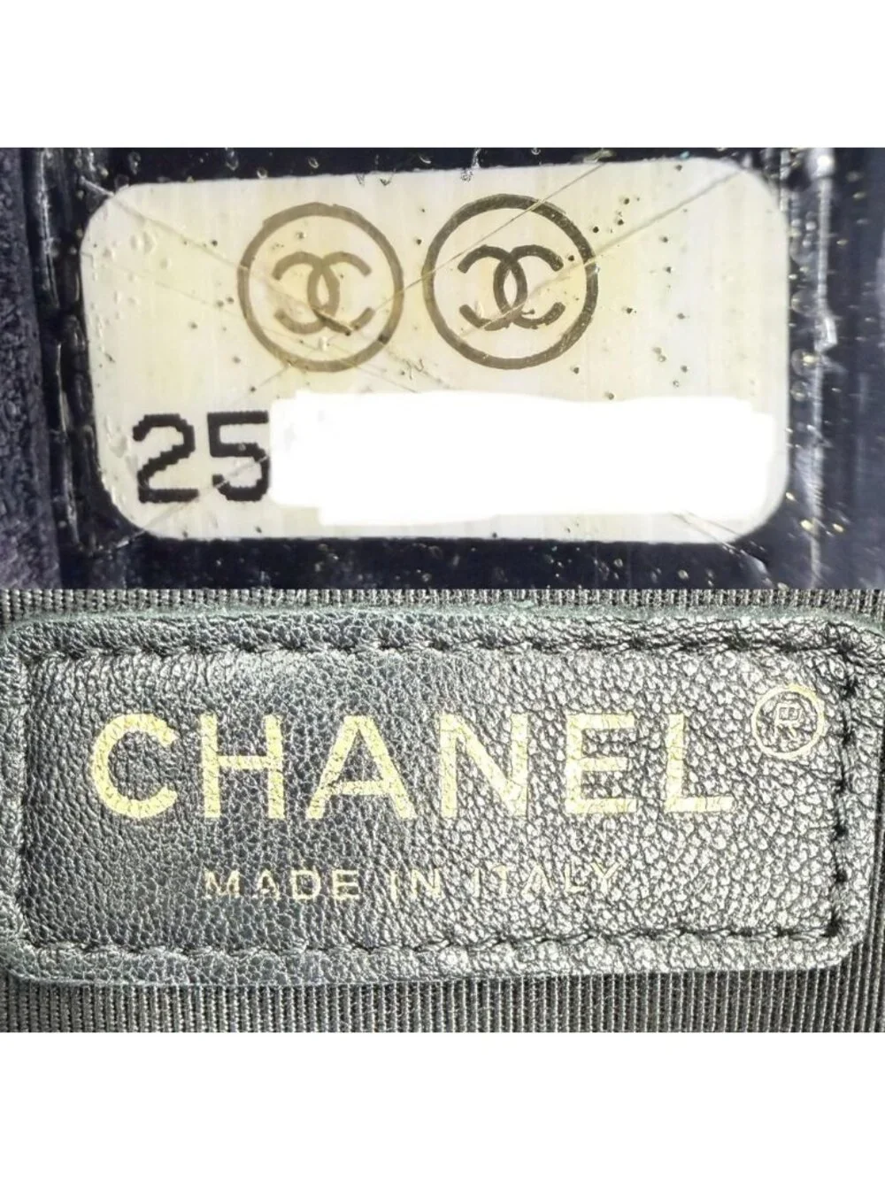 Chanel Shoulder Bag CC Logo Coco Pleated Stitch Bag Leather Black Gold Vintage